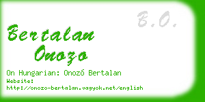 bertalan onozo business card